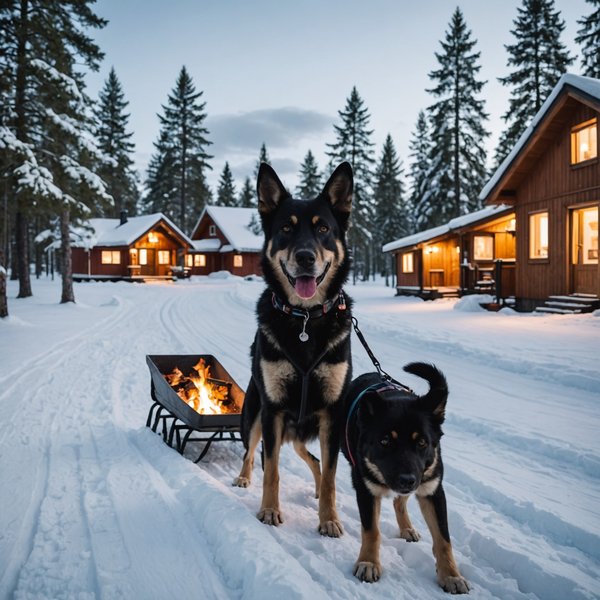 Où peut-on louer une maison de vacances en Finlande avec des ateliers de sculpture sur glace et des excursions en traîneau à chiens?
